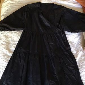 COS Black tiered wrap dress